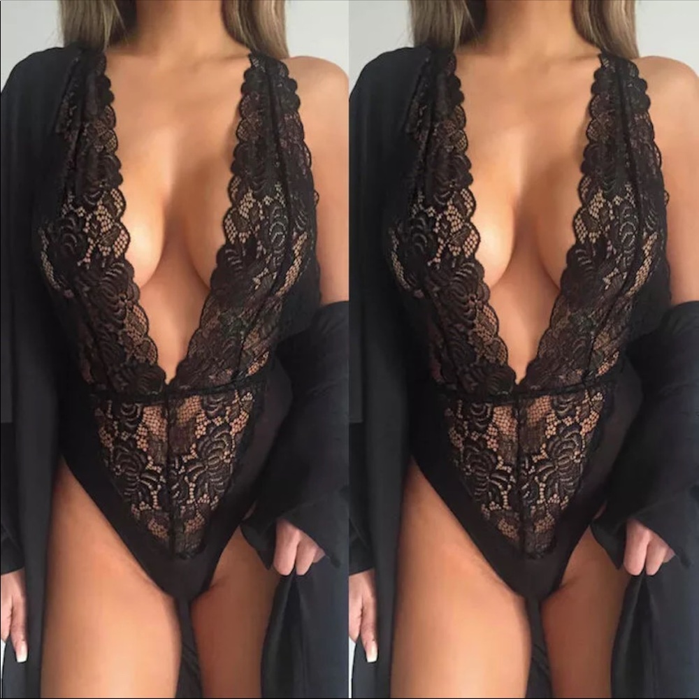 Black lace lingerie
